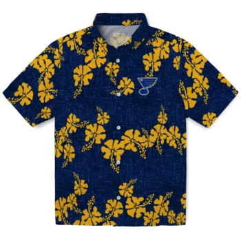 st louis blues hibiscus petals blue hawaiian shirts best selling
