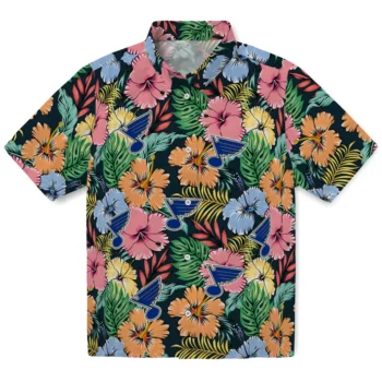 st louis blues brilliant hibiscus garden hawaiian shirts best selling