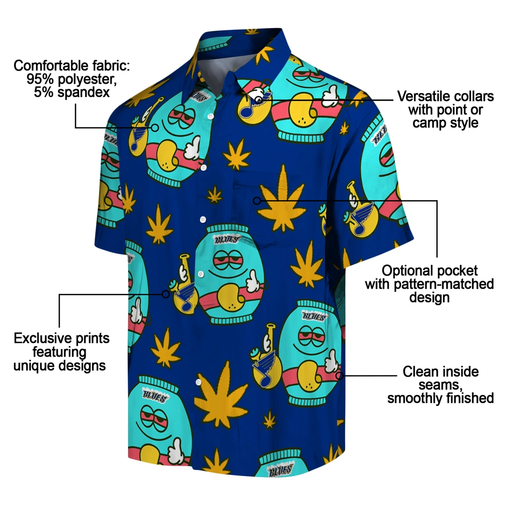 St. Louis Blues Hawaiian Shirt - Chill Vibe st louis blues bong smile blue hawaiian shirts new arrival