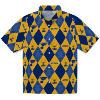 st louis blues balloon plaid blue hawaiian shirts best selling