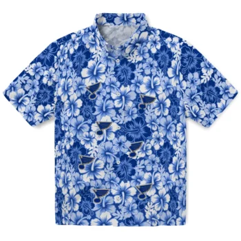 st louis blues hibiscus blooms blue hawaiian shirts best selling