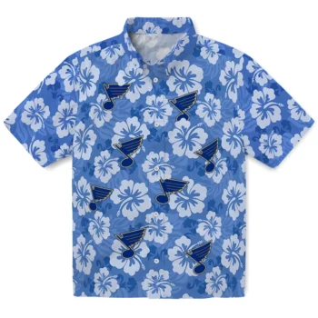 st louis blues hibiscus cluster blue hawaiian shirts best selling