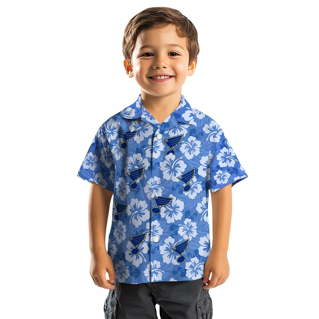 St. Louis Blues Hawaiian Shirt - Hibiscus Cluster st louis blues hibiscus cluster blue hawaiian shirts top rated