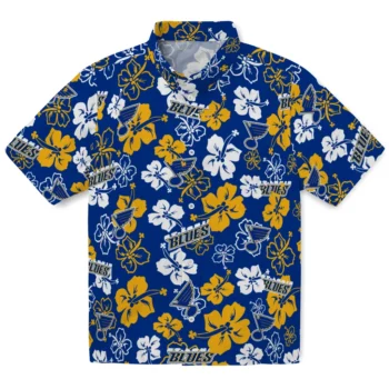 st louis blues hibiscus bloom blue hawaiian shirts best selling