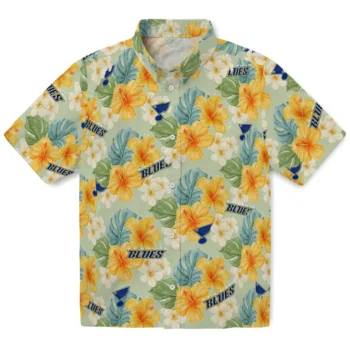 st louis blues hibiscus mood pale lime yellow hawaiian shirts best selling
