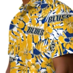 St. Louis Blues Hawaiian Shirt – Hibiscus Overlay