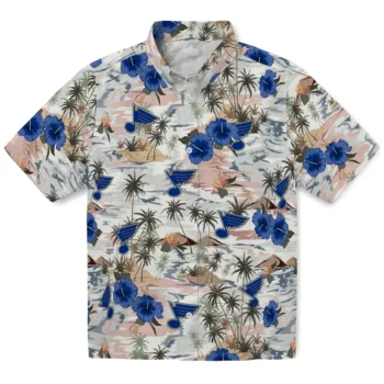 st louis blues hibiscus seaside white hawaiian shirts best selling
