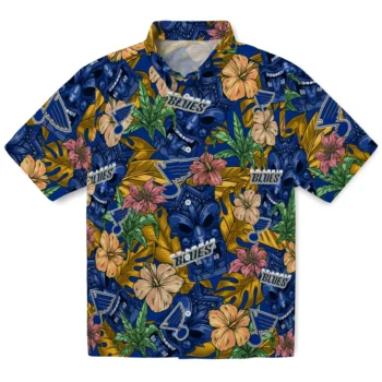 st louis blues tiki jungle blue hawaiian shirts best selling