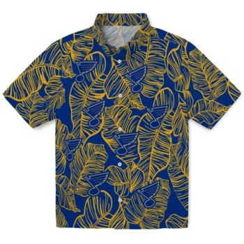 st louis blues leaf outline blue hawaiian shirts best selling