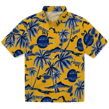 st louis blues palm sunset hawaiian shirts best selling