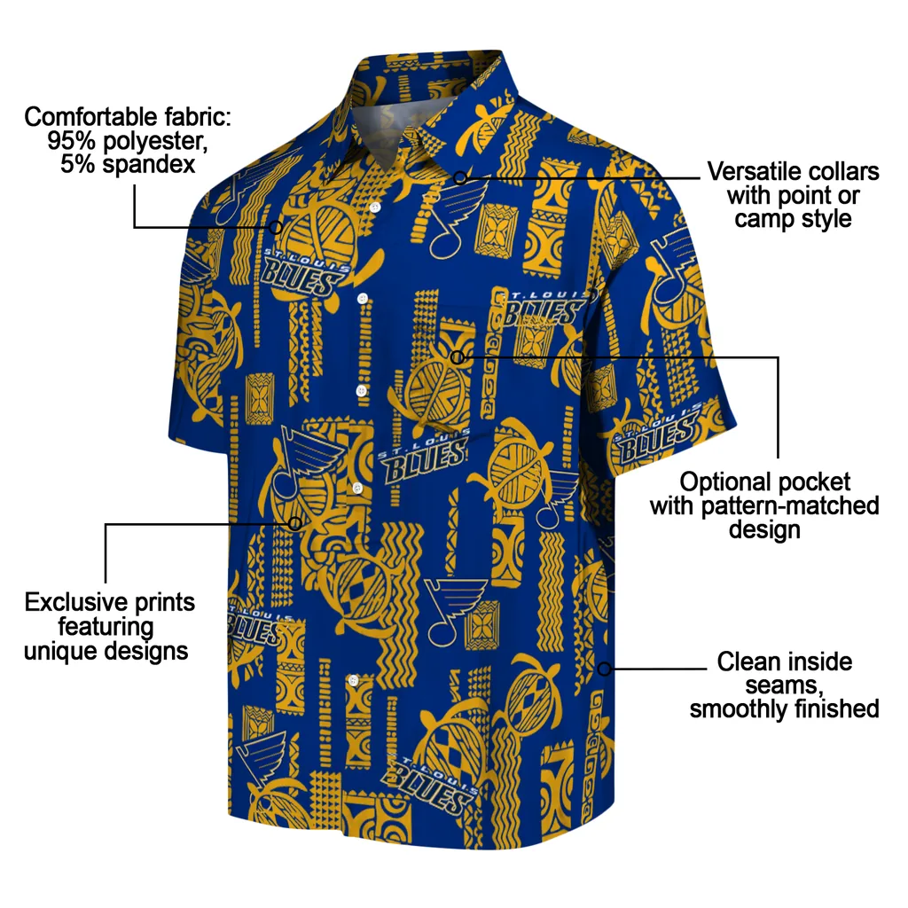St. Louis Blues Hawaiian Shirt - Turtle Lines st louis blues turtle lines blue hawaiian shirts new arrival