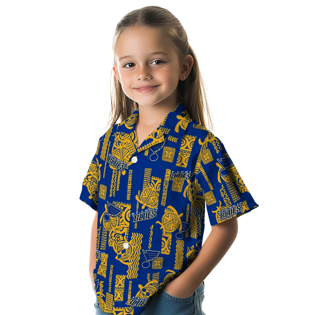 St. Louis Blues Hawaiian Shirt - Turtle Lines st louis blues turtle lines blue hawaiian shirts premium grade