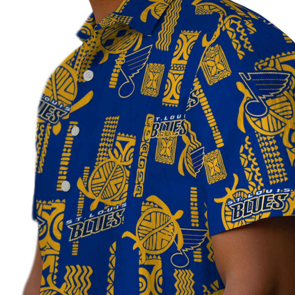 St. Louis Blues Hawaiian Shirt - Turtle Lines st louis blues turtle lines blue hawaiian shirts trendy