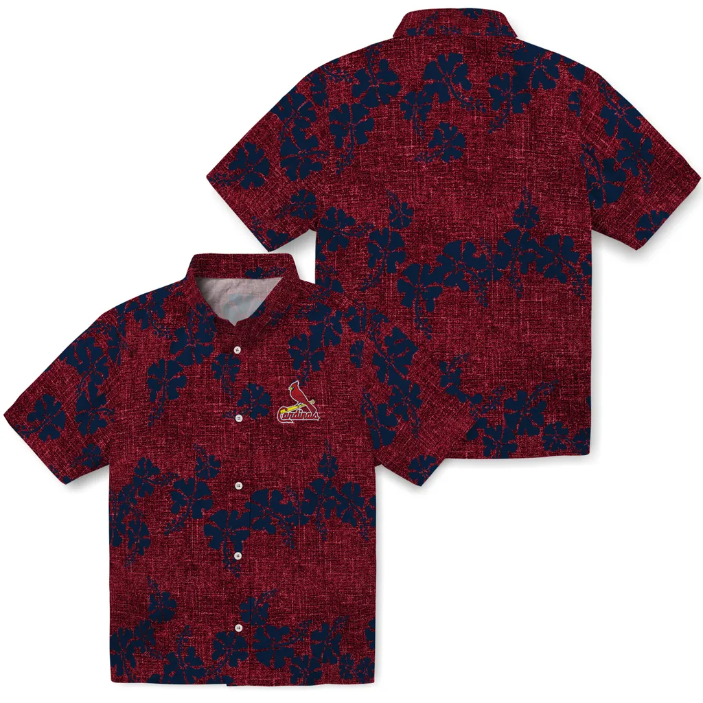 St. Louis Cardinals Hawaiian Shirt - 50th State Flower st louis cardinals hibiscus petals red hawaiian shirts high quality