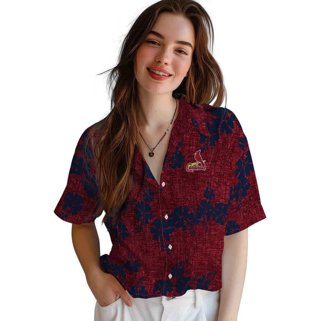 St. Louis Cardinals Hawaiian Shirt - 50th State Flower st louis cardinals hibiscus petals red hawaiian shirts latest model