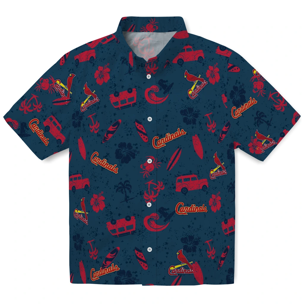 St. Louis Cardinals Hawaiian Shirt - Beach Vibe st louis cardinals beach vibe navy hawaiian shirts best selling