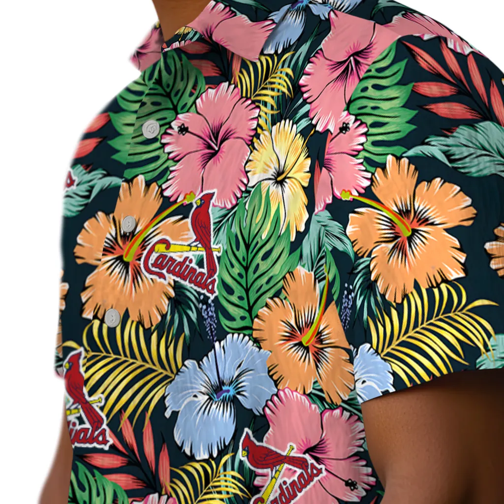 St. Louis Cardinals Hawaiian Shirt - Brilliant Hibiscus Garden st louis cardinals brilliant hibiscus garden hawaiian shirts trendy