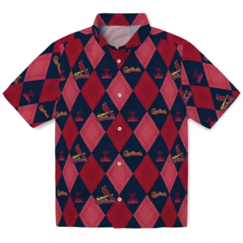 st louis cardinals balloon plaid red hawaiian shirts best selling