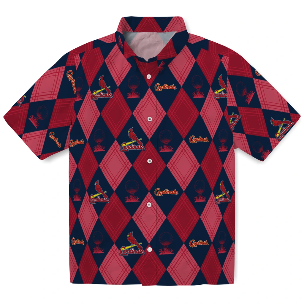 St. Louis Cardinals Hawaiian Shirt - Golfing Plaid st louis cardinals balloon plaid red hawaiian shirts best selling