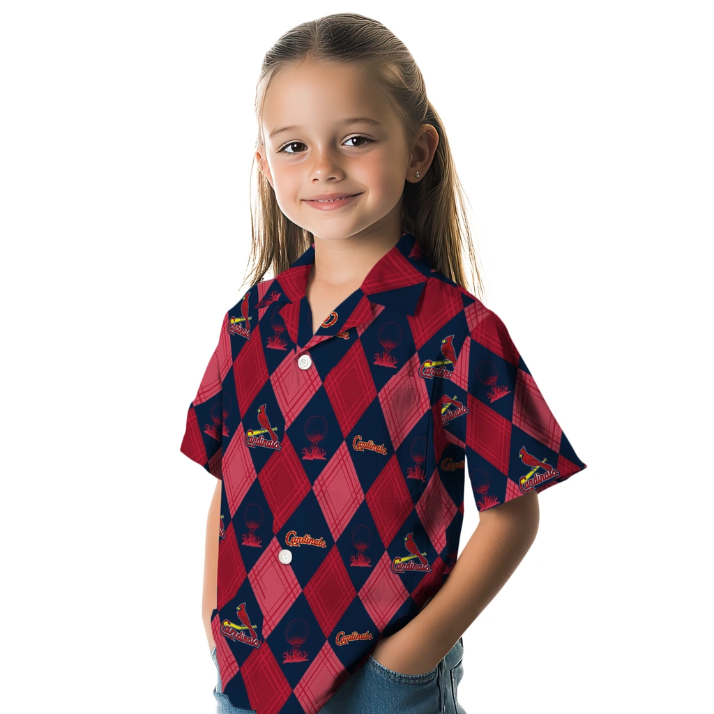 St. Louis Cardinals Hawaiian Shirt - Golfing Plaid st louis cardinals balloon plaid red hawaiian shirts premium grade