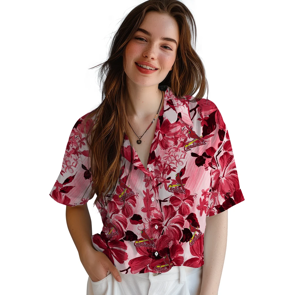 St. Louis Cardinals Hawaiian Shirt - Hibiscus Arrangement st louis cardinals hibiscus arrangement red hawaiian shirts latest model