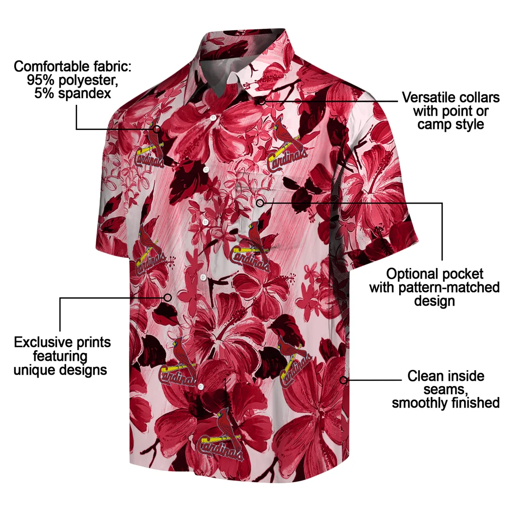 St. Louis Cardinals Hawaiian Shirt - Hibiscus Arrangement st louis cardinals hibiscus arrangement red hawaiian shirts new arrival