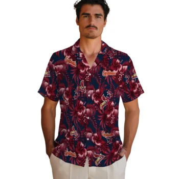 st louis cardinals hibiscus exotic red hawaiian shirts fashion forward