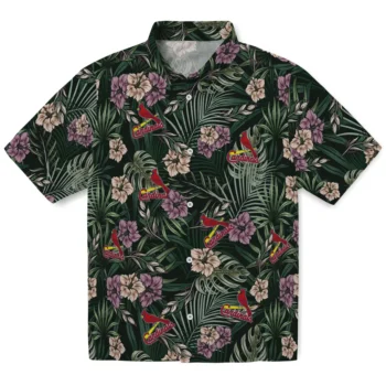 st louis cardinals hibiscus leaves pattern green hawaiian shirts best selling