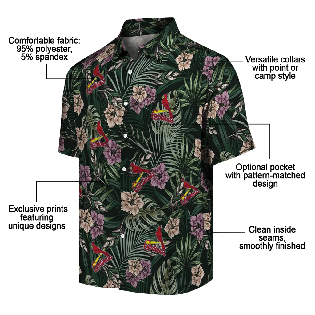 St. Louis Cardinals Hawaiian Shirt - Hibiscus Leaves Pattern st louis cardinals hibiscus leaves pattern green hawaiian shirts new arrival