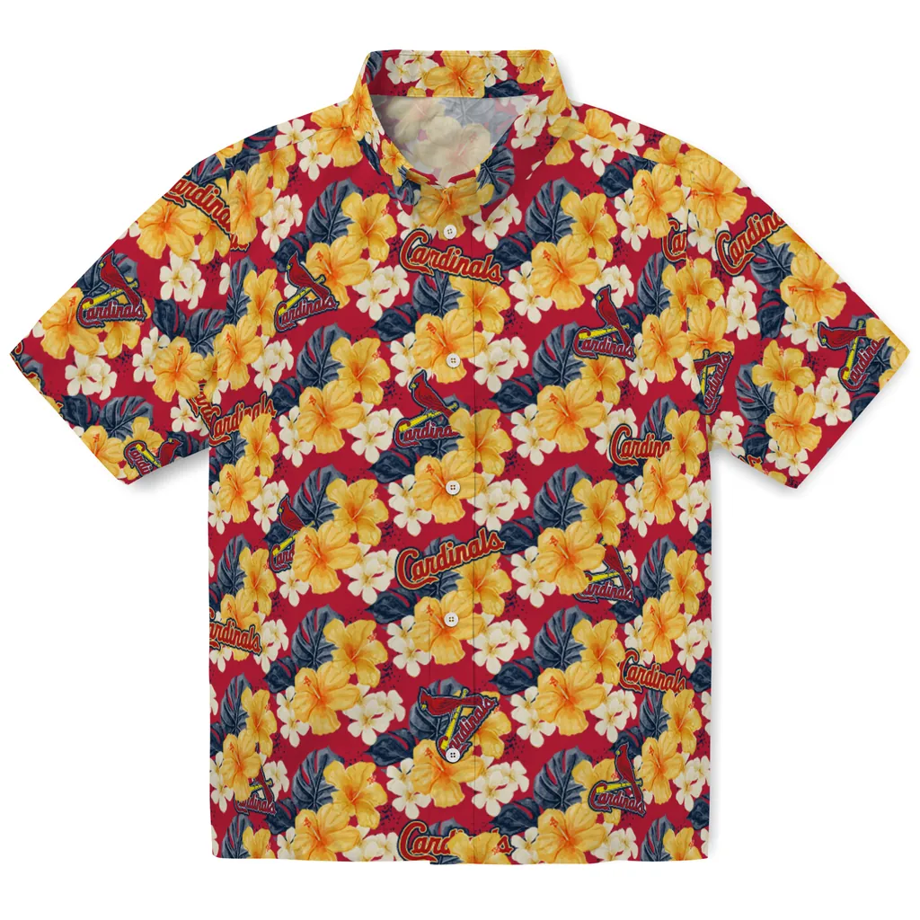 St. Louis Cardinals Hawaiian Shirt - Hibiscus Tropics st louis cardinals hibiscus tropics red yellow hawaiian shirts best selling