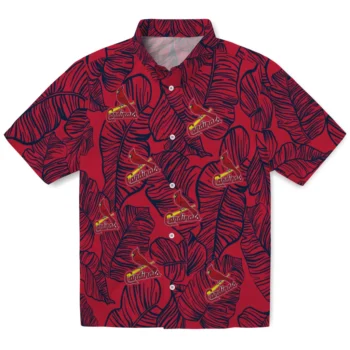 st louis cardinals leaf outline red hawaiian shirts best selling