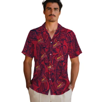 st louis cardinals leaf outline red hawaiian shirts fashion forward