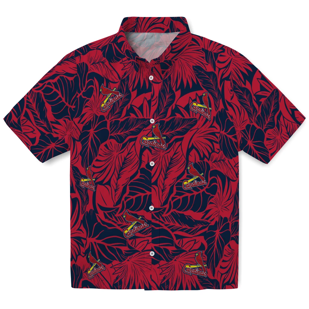 St. Louis Cardinals Hawaiian Shirt - Monstera Layer st louis cardinals monstera layer red hawaiian shirts best selling