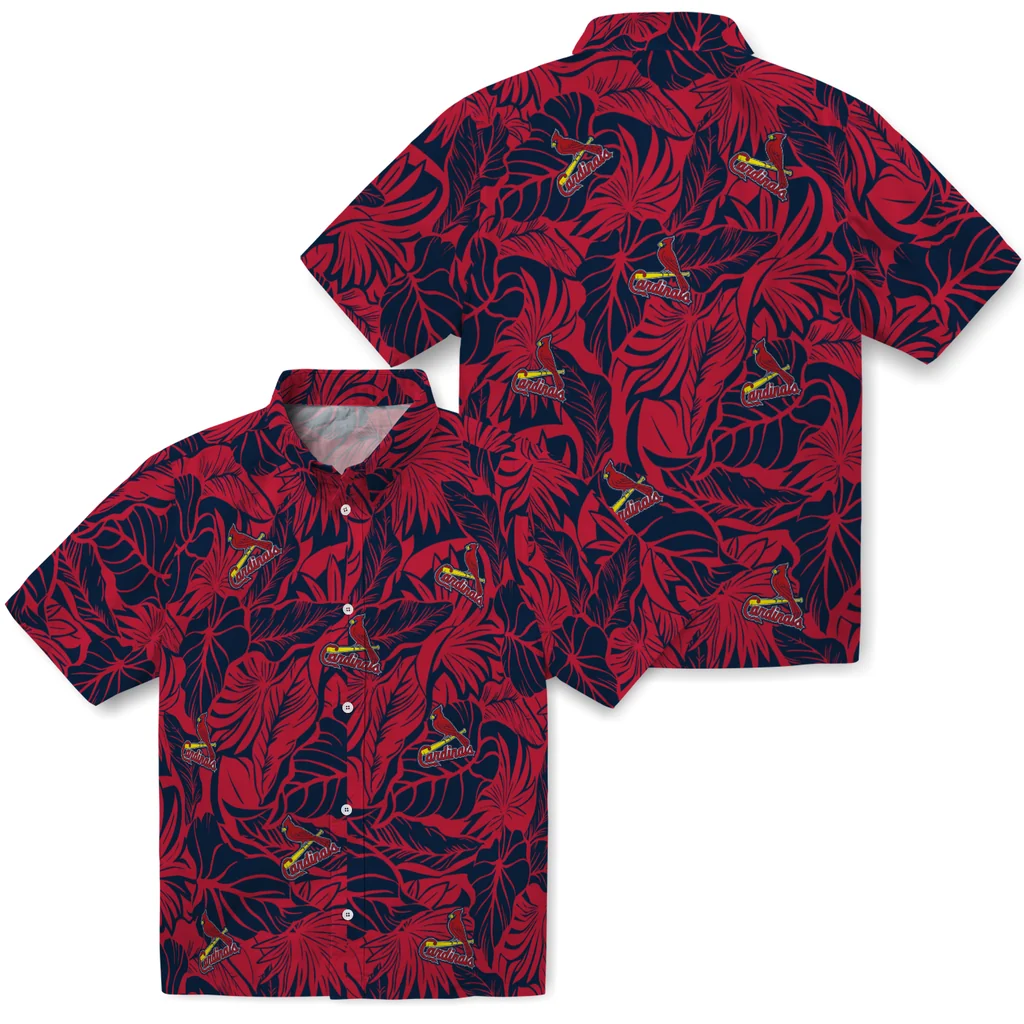 St. Louis Cardinals Hawaiian Shirt - Monstera Layer st louis cardinals monstera layer red hawaiian shirts high quality