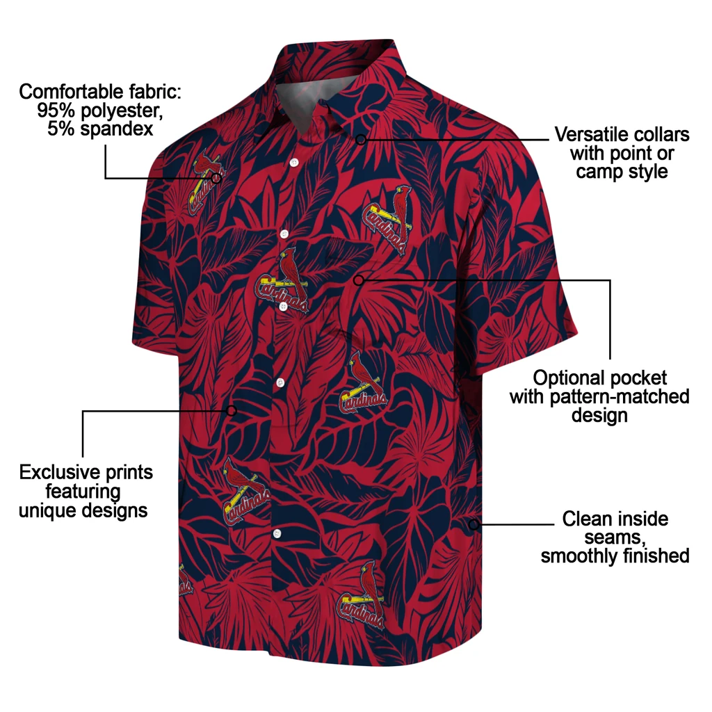 St. Louis Cardinals Hawaiian Shirt - Monstera Layer st louis cardinals monstera layer red hawaiian shirts new arrival