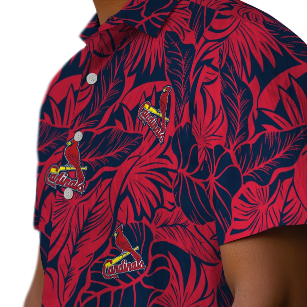 St. Louis Cardinals Hawaiian Shirt - Monstera Layer st louis cardinals monstera layer red hawaiian shirts trendy