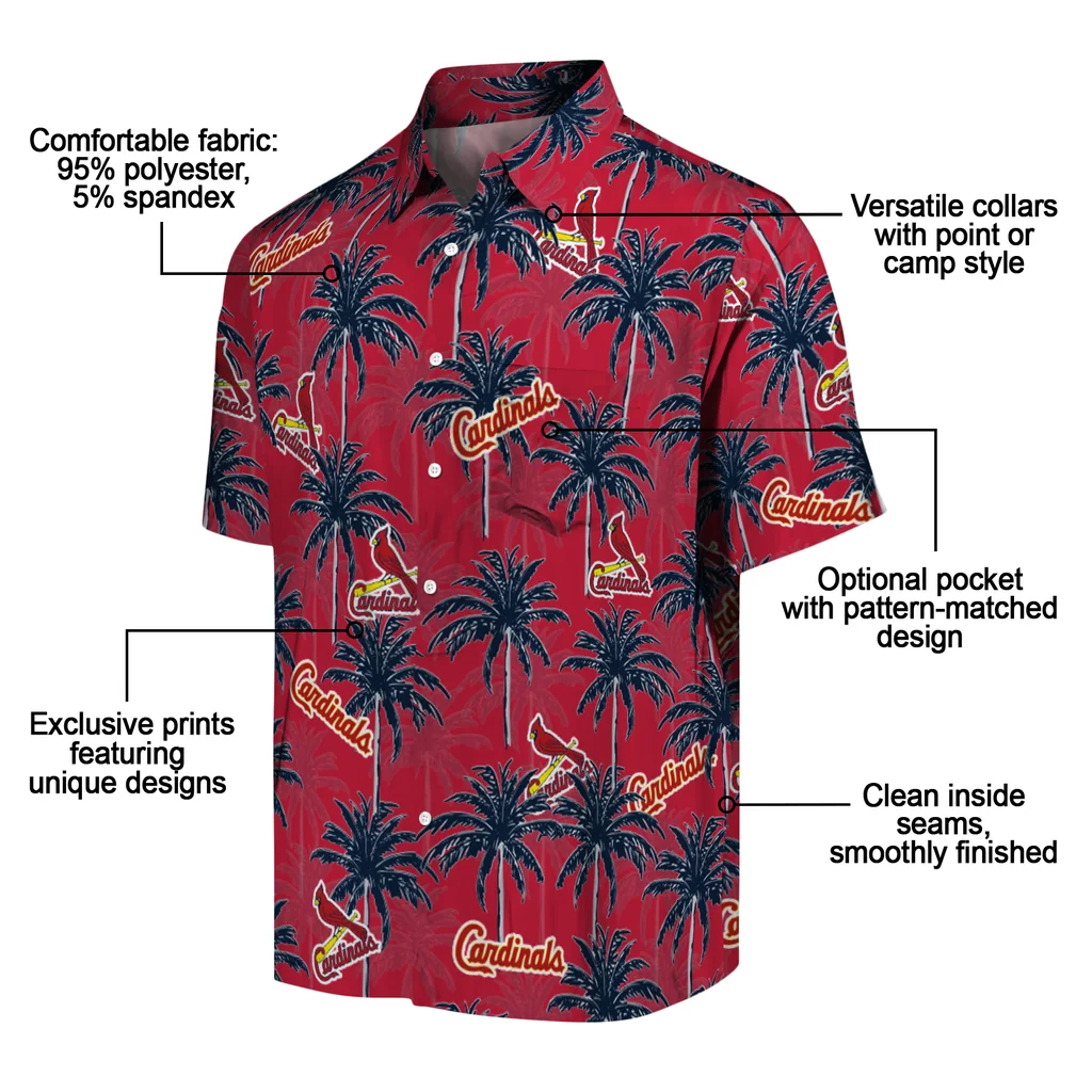 St. Louis Cardinals Hawaiian Shirt - Palm Tree Motif st louis cardinals palm grove red hawaiian shirts new arrival