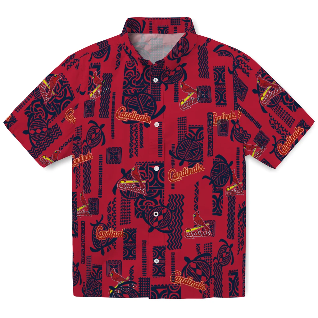 St. Louis Cardinals Hawaiian Shirt - Turtle Lines st louis cardinals turtle lines red hawaiian shirts best selling