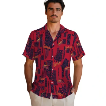 st louis cardinals turtle lines red hawaiian shirts fashion forward