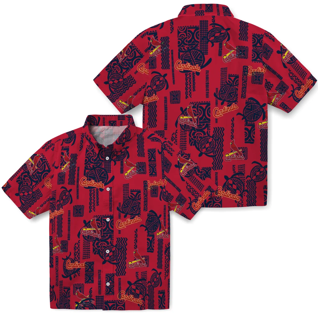 St. Louis Cardinals Hawaiian Shirt - Turtle Lines st louis cardinals turtle lines red hawaiian shirts high quality