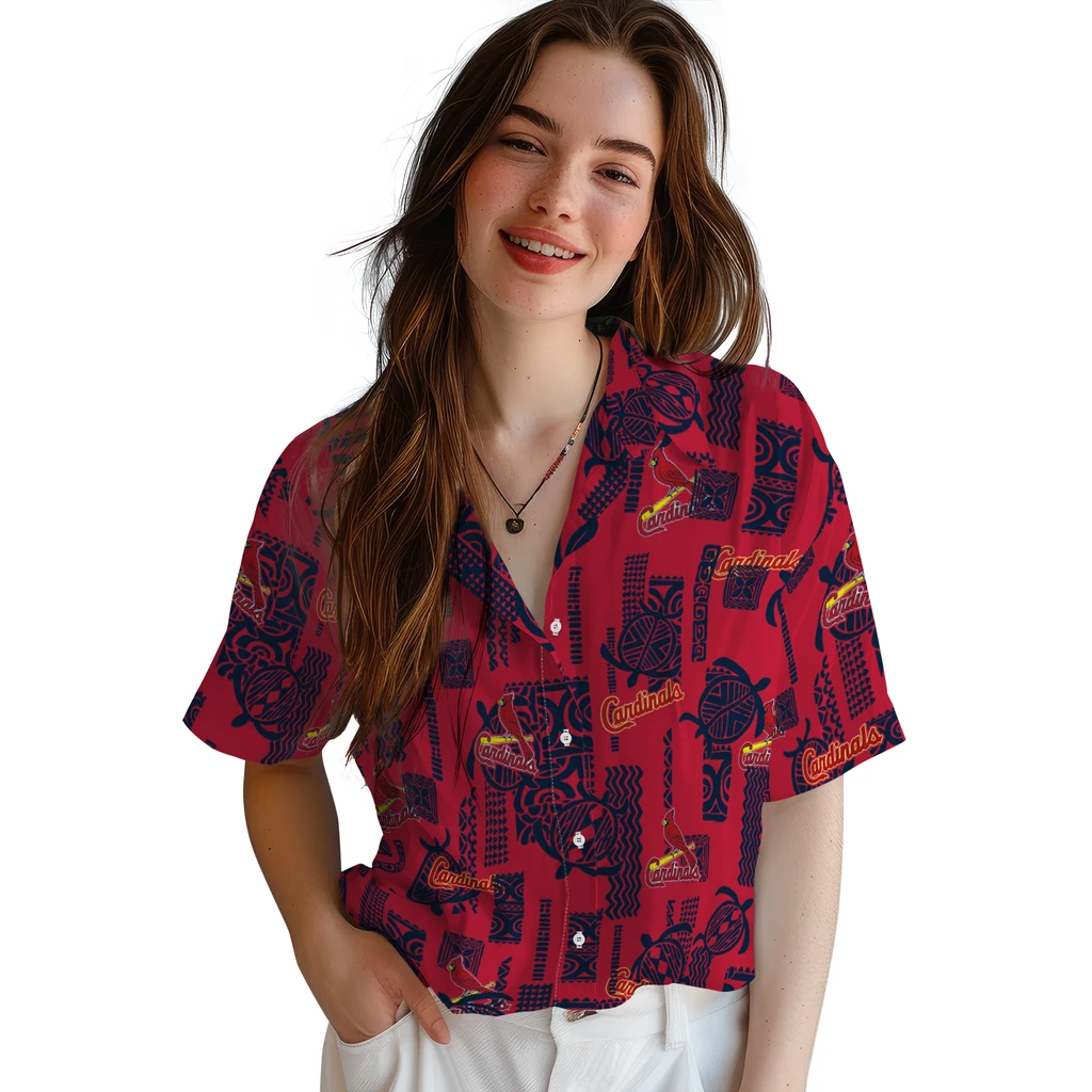 St. Louis Cardinals Hawaiian Shirt - Turtle Lines st louis cardinals turtle lines red hawaiian shirts latest model
