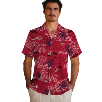 st louis cardinals wave palm red hawaiian shirts fashion forward