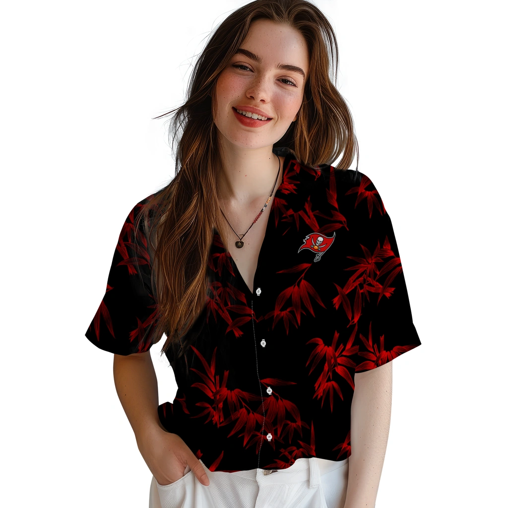 Tampa Bay Buccaneers Hawaiian Shirt - Bamboo Branches tampa bay buccaneers bamboo branches red black hawaiian shirts latest model