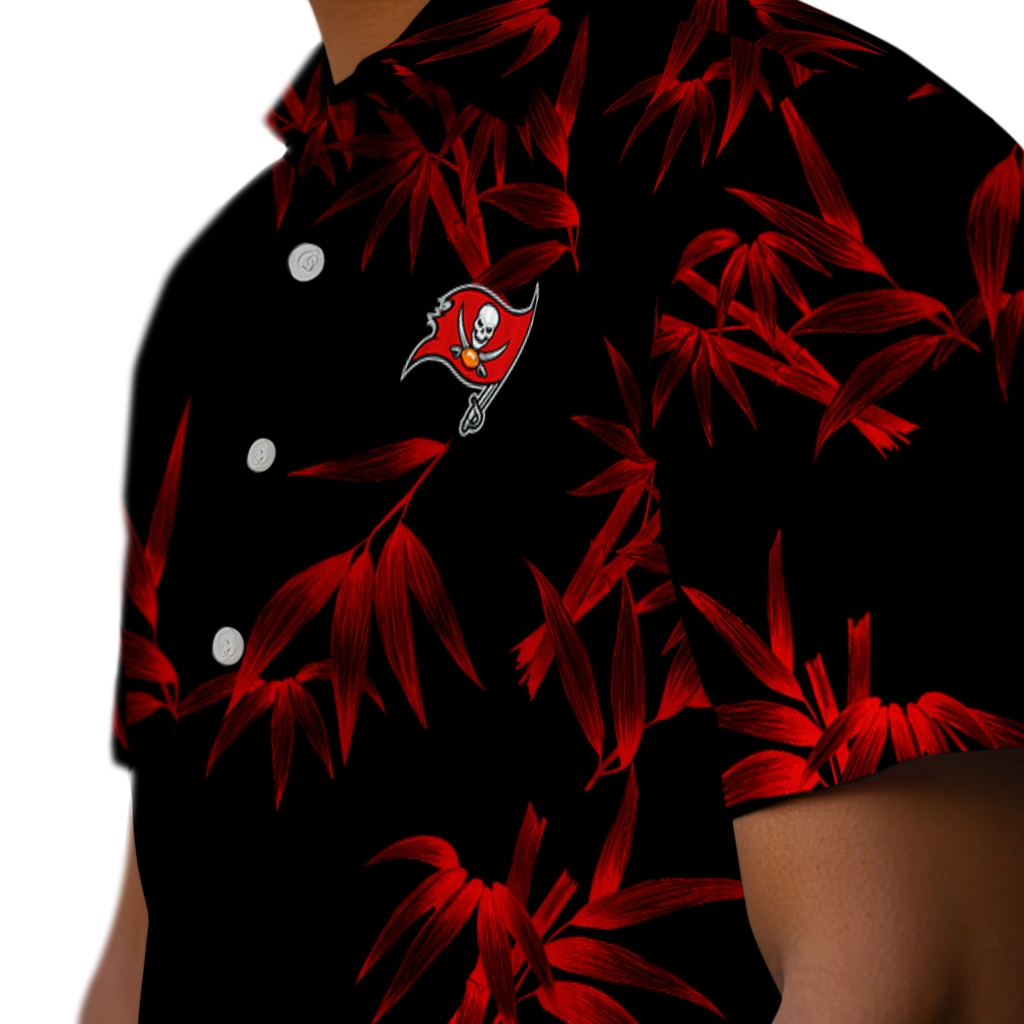Tampa Bay Buccaneers Hawaiian Shirt - Bamboo Branches tampa bay buccaneers bamboo branches red black hawaiian shirts trendy