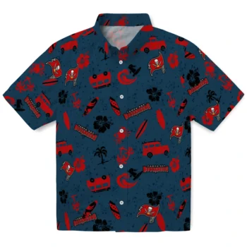 tampa bay buccaneers beach vibe navy hawaiian shirts best selling