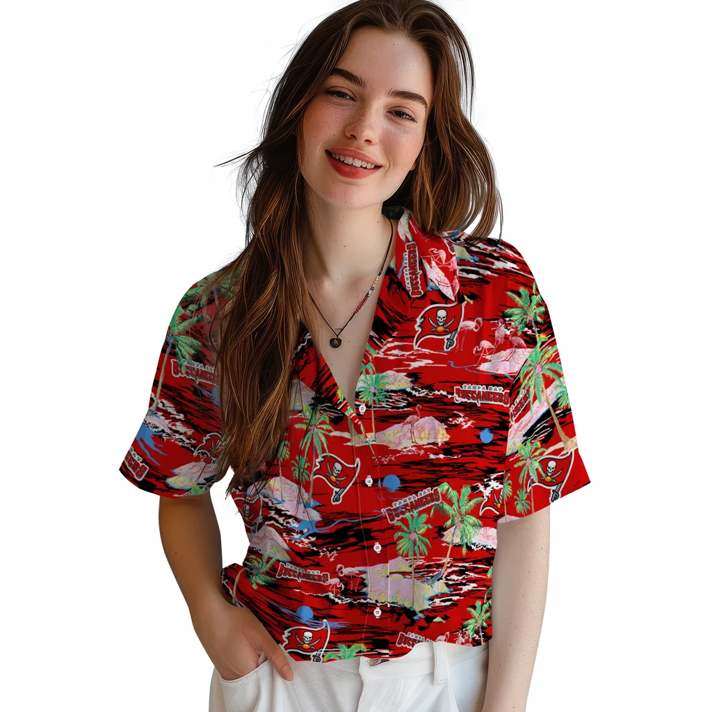 Tampa Bay Buccaneers Hawaiian Shirt - Hawaii Island tampa bay buccaneers flamingo retreat red hawaiian shirts latest model