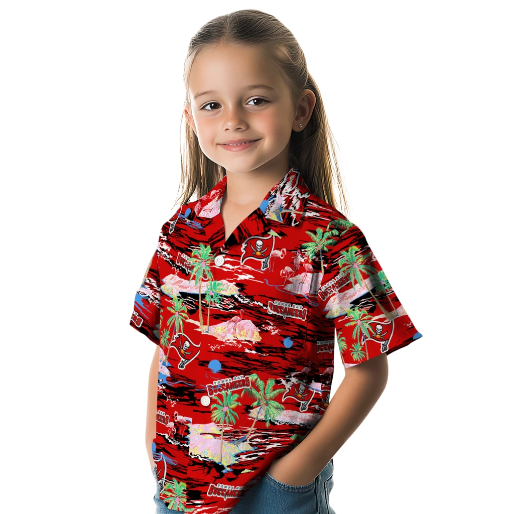 Tampa Bay Buccaneers Hawaiian Shirt - Hawaii Island tampa bay buccaneers flamingo retreat red hawaiian shirts premium grade
