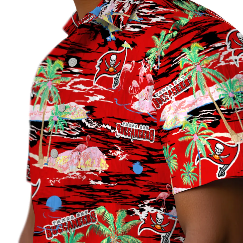 Tampa Bay Buccaneers Hawaiian Shirt - Hawaii Island tampa bay buccaneers flamingo retreat red hawaiian shirts trendy