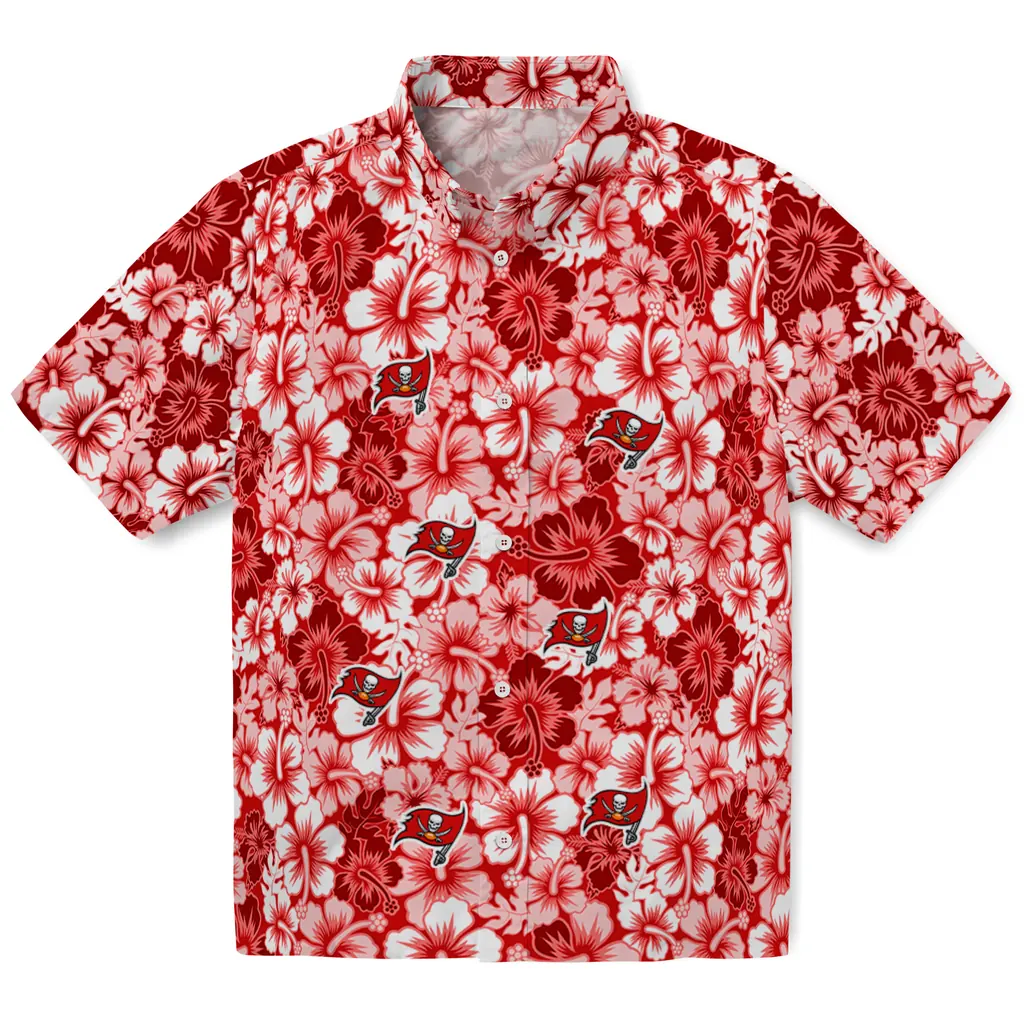 Tampa Bay Buccaneers Hawaiian Shirt - Hibiscus Blooms tampa bay buccaneers hibiscus blooms red hawaiian shirts best selling