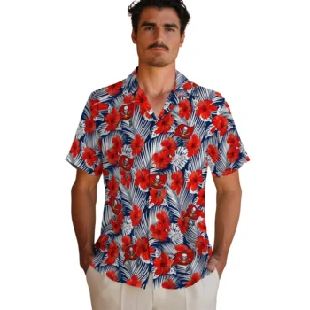 tampa bay buccaneers hibiscus fiesta red royal blue hawaiian shirts fashion forward